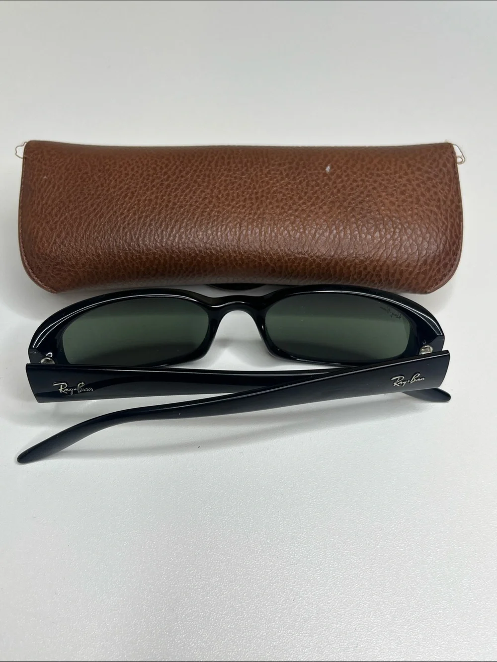 Ray-Ban Women's Black Oval Sunglasses with Green Lenses
